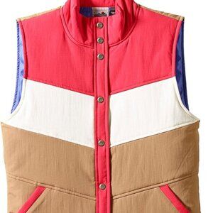 Kavu Blanche Vest Women's Medium Colorblock Snap Pockets Front Lined Excellent!